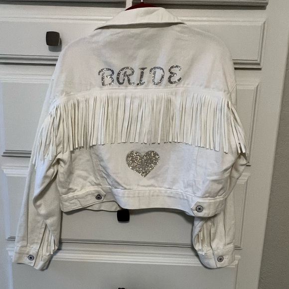 Bride Fringe White Jean Jacket - Picture 2 of 6